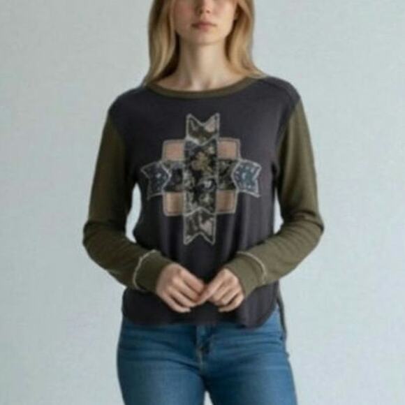 NWT Free People Lone Star Patchwork Thermal - Picture 1 of 10